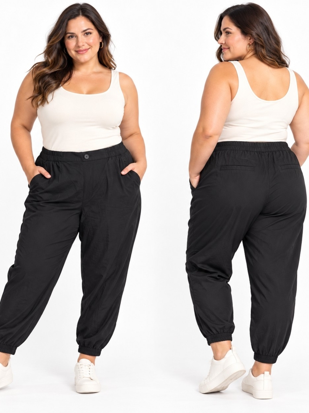 A New Day XXL Black Jogger Pants Contemporary Casual Minimalist Athleisure